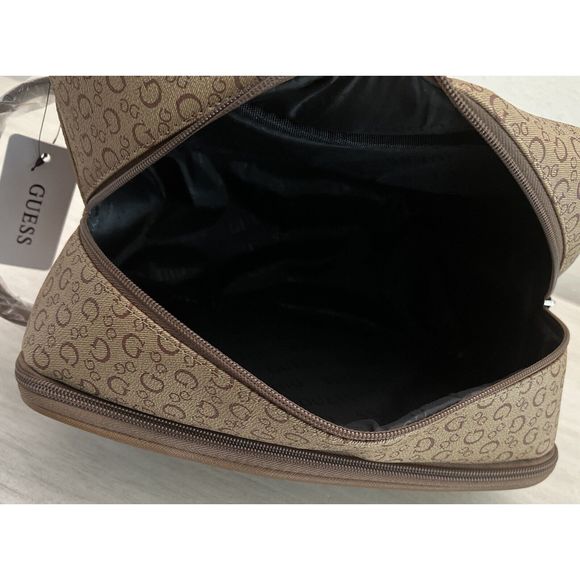 GUESS V7200082 MOCHA BROWN TOILETRY JUNCTION TRAVEL CASE DOPP BAG LOGO - Picture 8 of 10